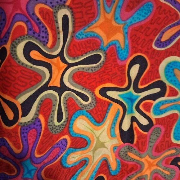 Y.LE.V Vtg Silk Vibrant Abstract Women's Button Down Shirt Size 8 - Picture 8 of 9